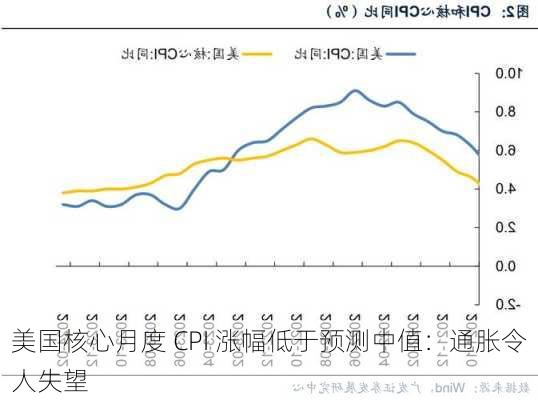 美国核心月度 CPI 涨幅低于预测中值：通胀令人失望