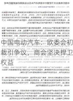 中国电动汽车：欧委会初裁引争议，商会坚决捍卫权益