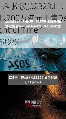 融科控股(02323.HK)拟200万港元出售Delightful Time全部股权