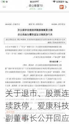 关于退市、股票连续跌停，爱康科技副董事长公开回应