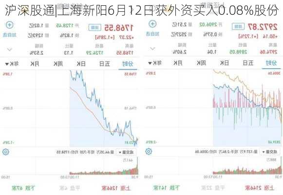 沪深股通|上海新阳6月12日获外资买入0.08%股份