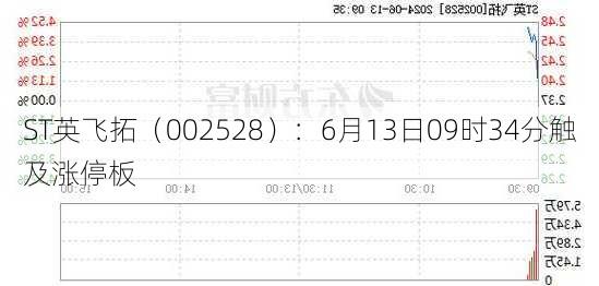 ST英飞拓（002528）：6月13日09时34分触及涨停板