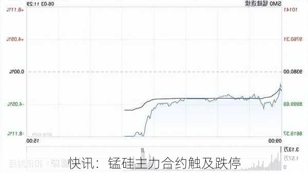 快讯：锰硅主力合约触及跌停