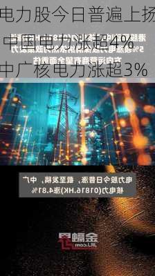 电力股今日普遍上扬 中国电力涨超4%中广核电力涨超3%