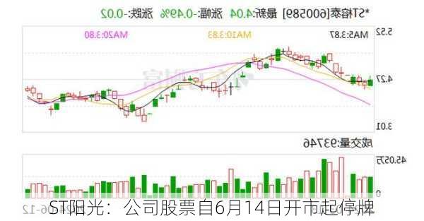 ST阳光：公司股票自6月14日开市起停牌