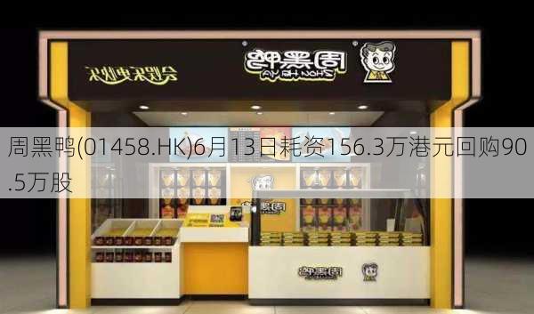 周黑鸭(01458.HK)6月13日耗资156.3万港元回购90.5万股