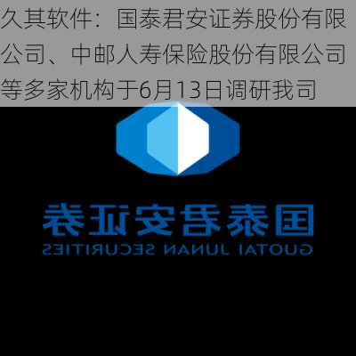 久其软件：国泰君安证券股份有限公司、中邮人寿保险股份有限公司等多家机构于6月13日调研我司