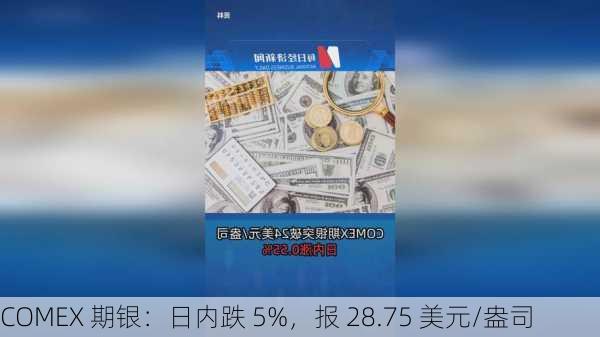 COMEX 期银：日内跌 5%，报 28.75 美元/盎司