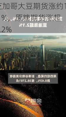 芝加哥大豆期货涨约1.1%，原糖期货涨超2.2%