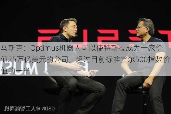 马斯克：Optimus机器人可以使特斯拉成为一家价值25万亿美元的公司，超过目前标准普尔500指数价值的一半