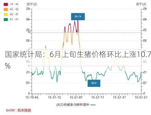 国家统计局：6月上旬生猪价格环比上涨10.7%