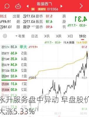 永升服务盘中异动 早盘股价大涨5.33%