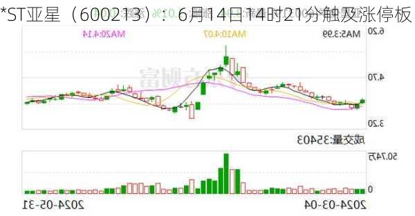 *ST亚星（600213）：6月14日14时21分触及涨停板