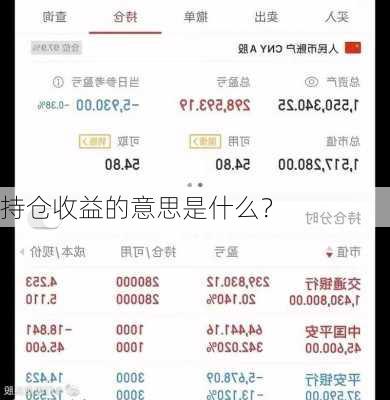 持仓收益的意思是什么？