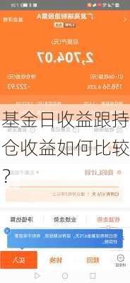 基金日收益跟持仓收益如何比较？