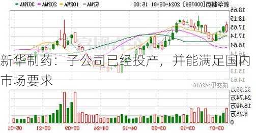 新华制药：子公司已经投产，并能满足国内市场要求