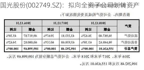 国光股份(002749.SZ)：拟向全资子公司划转资产