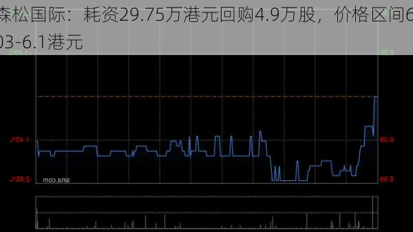 森松国际：耗资29.75万港元回购4.9万股，价格区间6.03-6.1港元