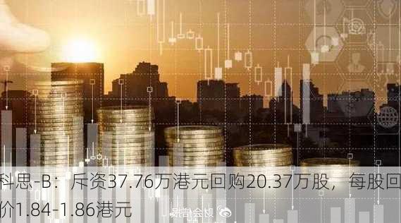 加科思-B：斥资37.76万港元回购20.37万股，每股回购价1.84-1.86港元