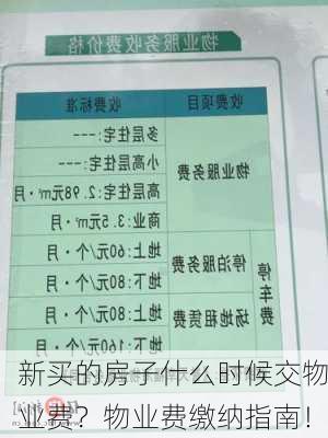 新买的房子什么时候交物业费？物业费缴纳指南！