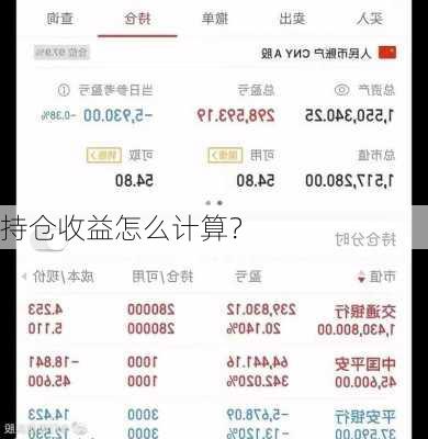 持仓收益怎么计算？