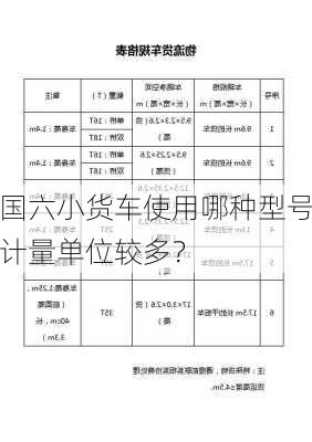 国六小货车使用哪种型号计量单位较多？