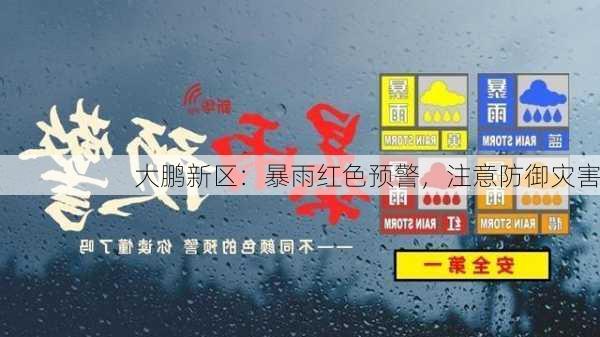 大鹏新区：暴雨红色预警，注意防御灾害