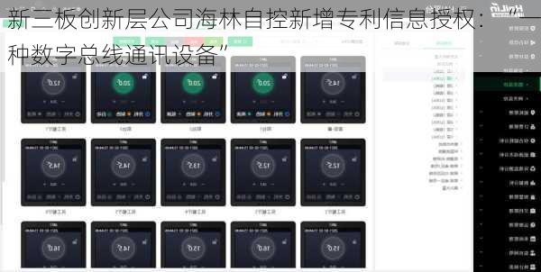 新三板创新层公司海林自控新增专利信息授权：“一种数字总线通讯设备”