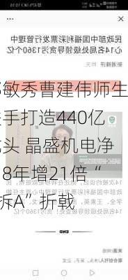 邱敏秀曹建伟师生联手打造440亿龙头 晶盛机电净利8年增21倍“A拆A”折戟