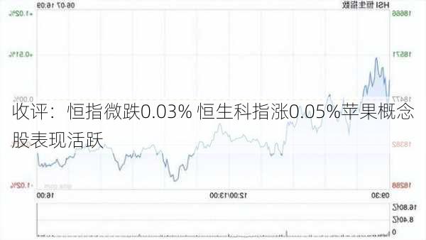 收评：恒指微跌0.03% 恒生科指涨0.05%苹果概念股表现活跃