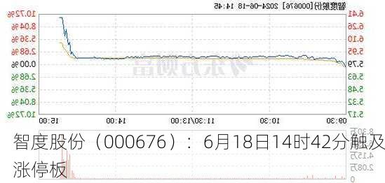 智度股份（000676）：6月18日14时42分触及涨停板