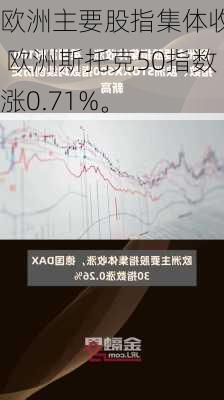 欧洲主要股指集体收涨 欧洲斯托克50指数涨0.71%。