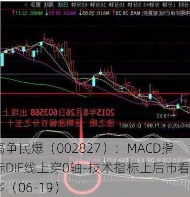 高争民爆（002827）：MACD指标DIF线上穿0轴-技术指标上后市看多（06-19）