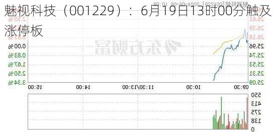 魅视科技（001229）：6月19日13时00分触及涨停板