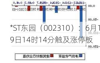 *ST东园（002310）：6月19日14时14分触及涨停板