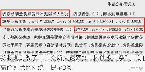 新股规则改了！上交所火速落实“科创板八条”，询价高价剔除比例统一提至3%！