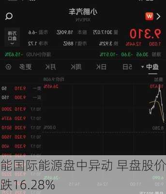 百能国际能源盘中异动 早盘股价大跌16.28%