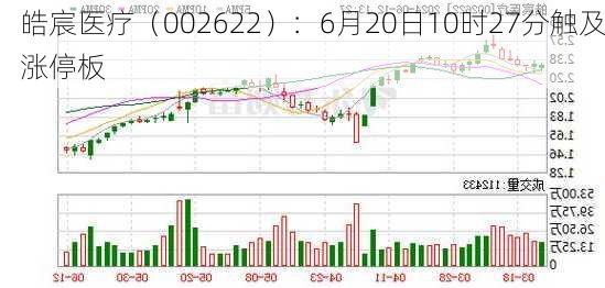 皓宸医疗（002622）：6月20日10时27分触及涨停板