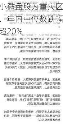 小微盘股为重灾区，年内中位数跌幅超20%