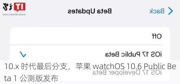 10.x 时代最后分支，苹果 watchOS 10.6 Public Beta 1 公测版发布