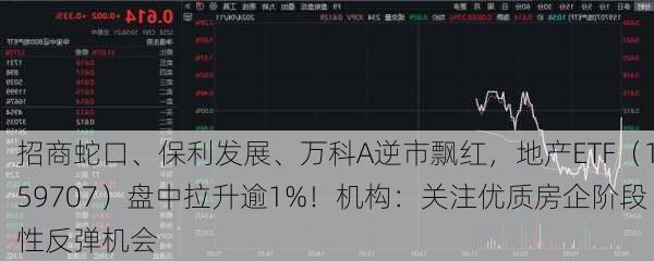 招商蛇口、保利发展、万科A逆市飘红，地产ETF（159707）盘中拉升逾1%！机构：关注优质房企阶段性反弹机会