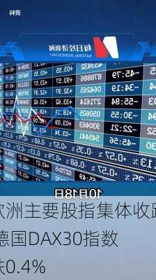 欧洲主要股指集体收跌 德国DAX30指数跌0.4%