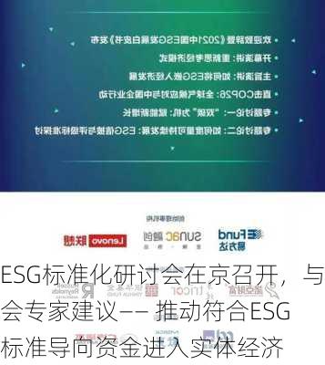 ESG标准化研讨会在京召开，与会专家建议―― 推动符合ESG标准导向资金进入实体经济