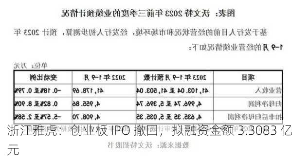 浙江雅虎：创业板 IPO 撤回，拟融资金额 3.3083 亿元