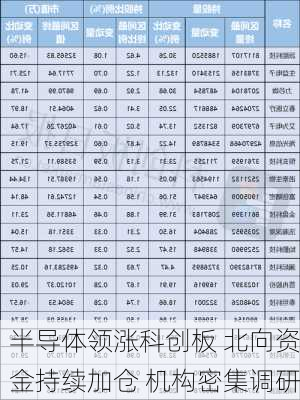 半导体领涨科创板 北向资金持续加仓 机构密集调研