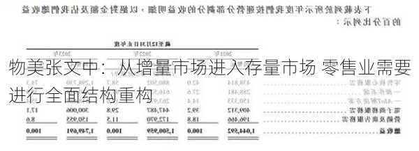 物美张文中：从增量市场进入存量市场 零售业需要进行全面结构重构