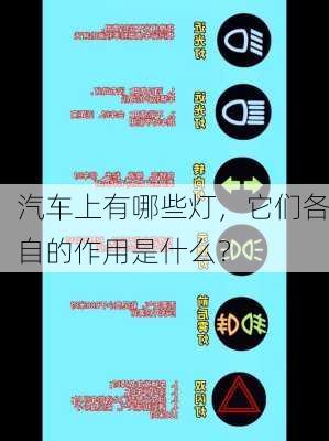 汽车上有哪些灯，它们各自的作用是什么？