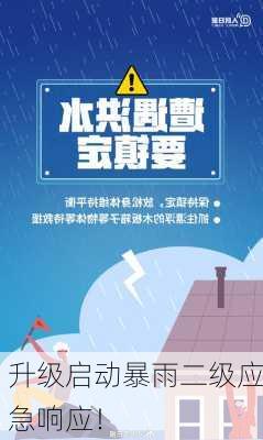 升级启动暴雨二级应急响应！