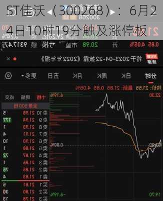 ST佳沃（300268）：6月24日10时19分触及涨停板