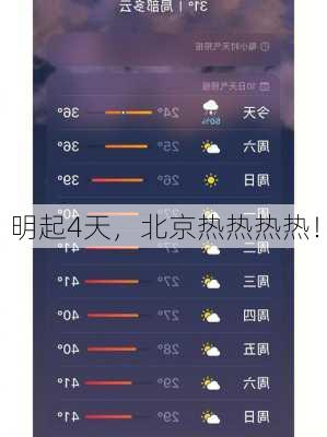 明起4天，北京热热热热！